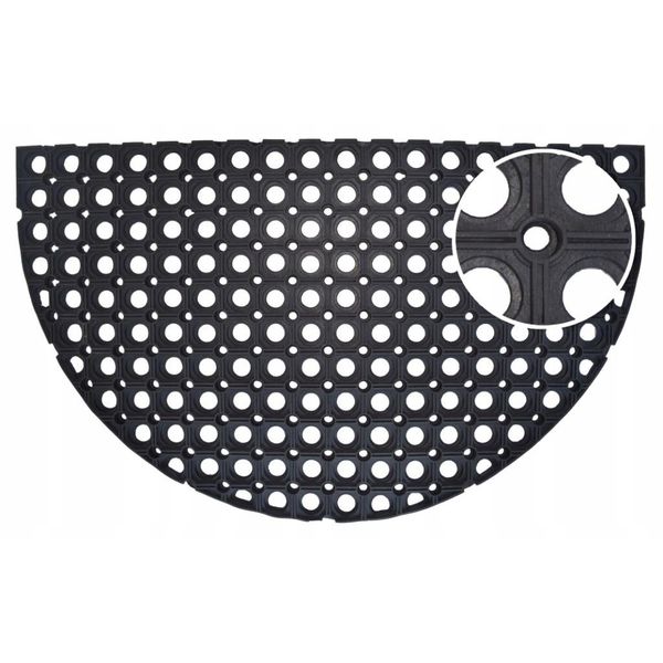 Zerbino In Gomma Per Esterni Semicircolare Nero 75 X 45 Cm-image