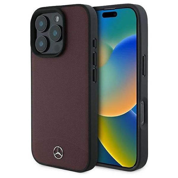 Mercedes Mehmp16X23Rbarr Iphone16 Pro Max 6.9 Czerwony/Rosso Custodia Rigida In Pelle Strutturata E Liscia Magsafe-image
