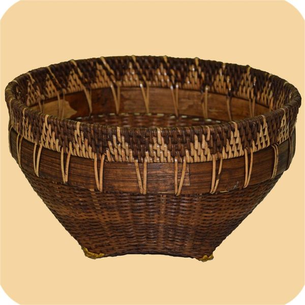 Ciotola "Burma"" In Rattan E Bambù Cestino Decorativo Per Pane O Frutta Fatto A Mano"-image