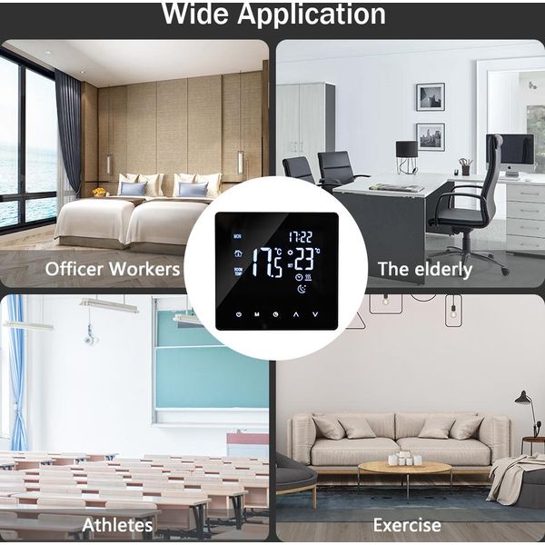 Regolatore Di Temperatura Del Termostato Intelligente Di Wifi Per Il Riscaldamento Dell'acqua Display Lcd Touch Screen Settimana App Programmabile Controllo Termostati Di Riscaldamento A Pavimento Per La Casa Ufficio Scuola Hotel-image