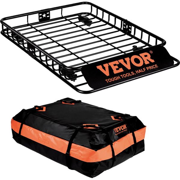Cestello Portatutto Cestello Portatutto Universale 1305 X 915 X 127 Mm, Vassoio Portatutto Incl. Borsa 90 Kg Capacità Di Carico Portapacchi Portatutto Nero Per Campeggio, Viaggi Ecc.-image