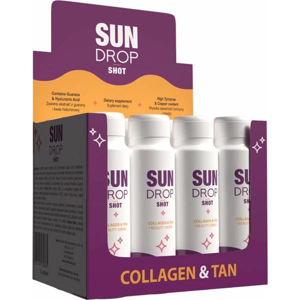 Bevanda Bellezza Al Collagene & Abbronzatura Intensa Sun Drop – Set Di 12 Shot Da 80 Ml Con Guaranà-image