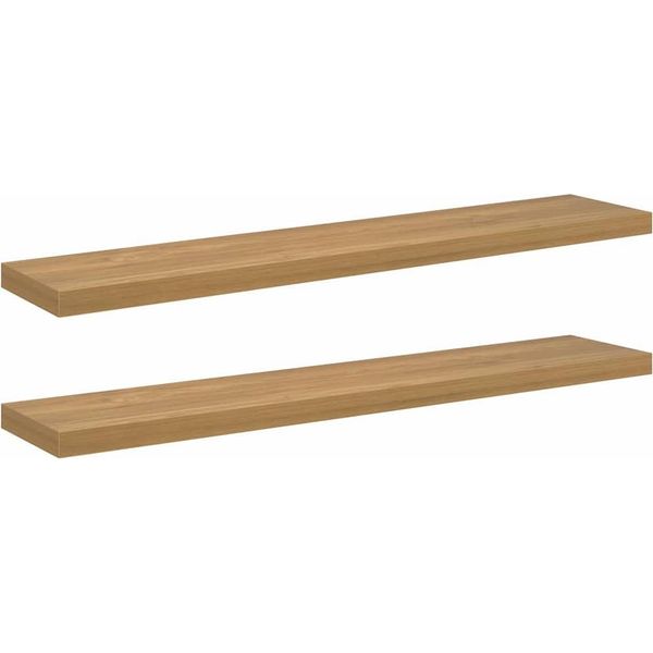 Syfax™ Scaffale Da Parete 2 Pcs Marrone 120 X 23,5 X 4 Cm-image