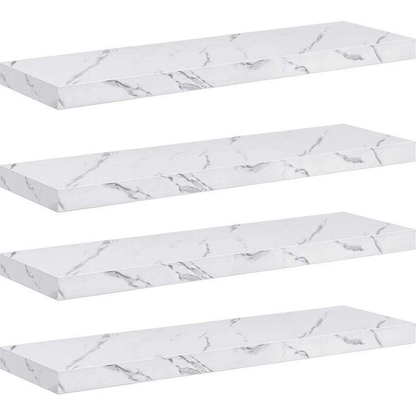 Syfax™ Scaffale Da Parete 4 Pcs Marmo Bianco 80 X 23,5 X 4 Cm-image