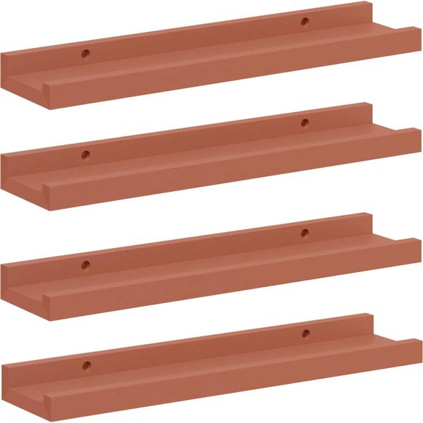 Syfax™ Scaffale Da Parete 4 Pcs Rosso 40 X 9 X 3 Cm Legno Multistrato-image