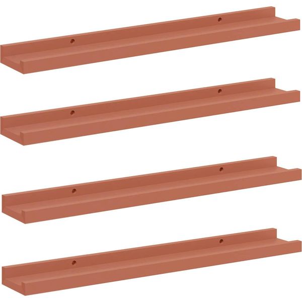 Syfax™ Scaffale Da Parete 4 Pcs Rosso 60 X 9 X 3 Cm Legno Multistrato-image