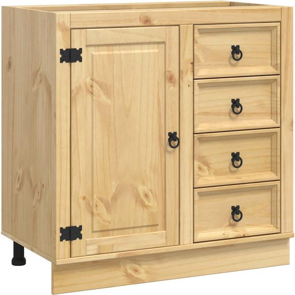 Syfax™ Armadietto Ski Marrone Miele 80 X 46 X 81 Cm Pino Massello-image