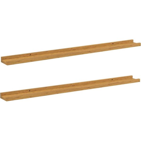 Syfax™ Scaffale Da Parete 2 Pcs Beige 100 X 9 X 3 Cm Legno Multistrato-image