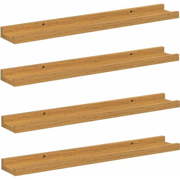 Syfax™ Scaffale Da Parete 4 Pcs Beige 60 X 9 X 3 Cm Legno Multistrato-image