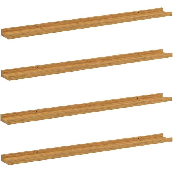 Syfax™ Scaffale Da Parete 4 Pcs Beige 100 X 9 X 3 Cm Legno Multistrato-image