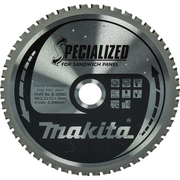 Lama Circolare Makita Specialized Tct T.C.T. - 235 X 30 Mm - 50 Denti - Pannelli Sandwich-image