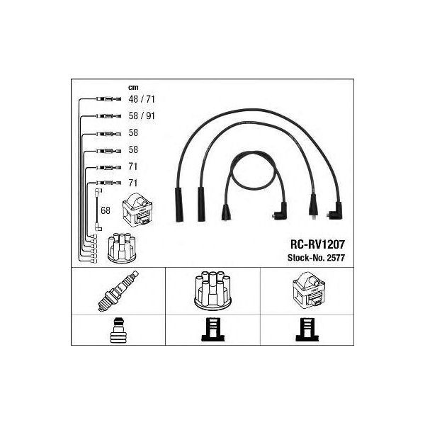 Ngk 2577 Set Cavi Di Accensione Set Cavi Di Accensione Per Land Rover Range Rover I 110/127 (Ldh)-image