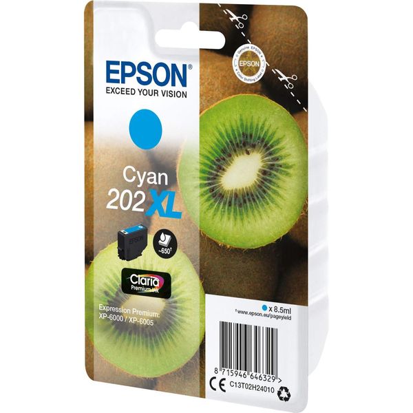 Epson C13T02H24020 Kiwi 202XL Cartuccia D'inchiostro 1 Pz Originale Resa Elevata (Xl) Ciano-image