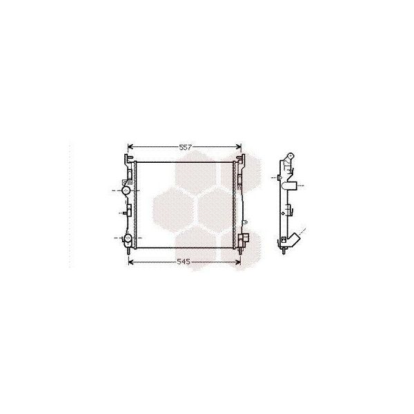 Van Wezel 43002362 Radiatore Radiatore Ad Acqua Radiatore Motore Per Renault Clio Ii (BB0/1/2, CB0/1/2) Clio Ii Kasten (SB0/1/2) Thalia I (Lb) Thalia Ii (LU1/2)-image