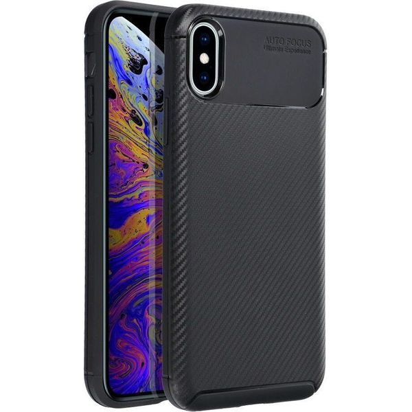 Custodia / Cover Per Apple Iphone X / Xs Nero - Forcell Carbon-image