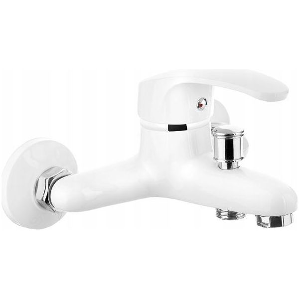 Miscelatore Da Bagno A Parete Miscelatore Da Bagno Bianco/Cromo Kakadu Senza Set Doccia-image