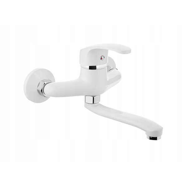 Miscelatore Per Lavabo A Parete Miscelatore Per Lavabo A Parete Bianco/Cromo Kakadu-image