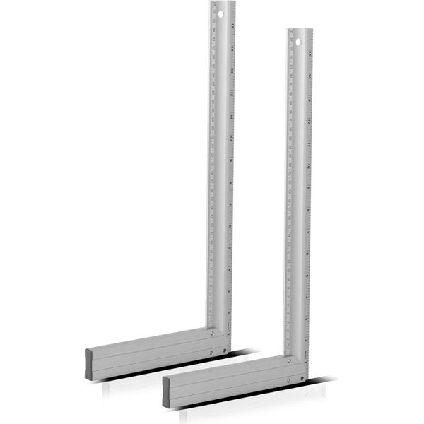 Stahlwerk 2 X Staffe D'arresto In Alluminio Per Angolo 400 Mm Con Rivetti In Cm E Pollici-image