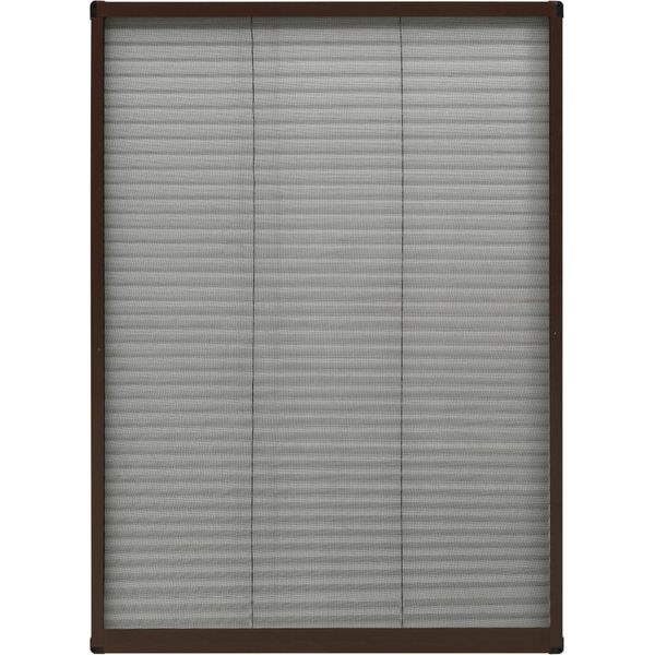 Vidaxl Zanzariera Plissettata Per Finestre In Alluminio Marrone 80X120 Cm-image