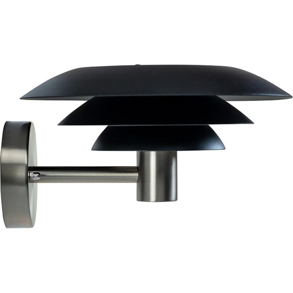 Applique Da Esterno, Applique Da Esterno In Metallo, Lampada Da Esterno, Applique Led, Lampada Da Esterno, Illuminazione Da Esterno DL25 Nero/Acciaio-image