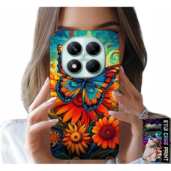 Custodia Per Xiaomi Note 14 Pro + 5G - Farfalle Farfalle Fiori Rose Custodia-image
