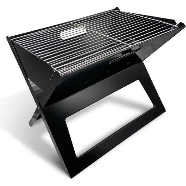 Maestro Barbecue Portatile Con Griglia E Grill Barbecue A Carbonella Barbecue Da Viaggio Barbecue Da Tavolo Barbecue Da Campeggio Portatile Pieghevole 41X29Cm-image
