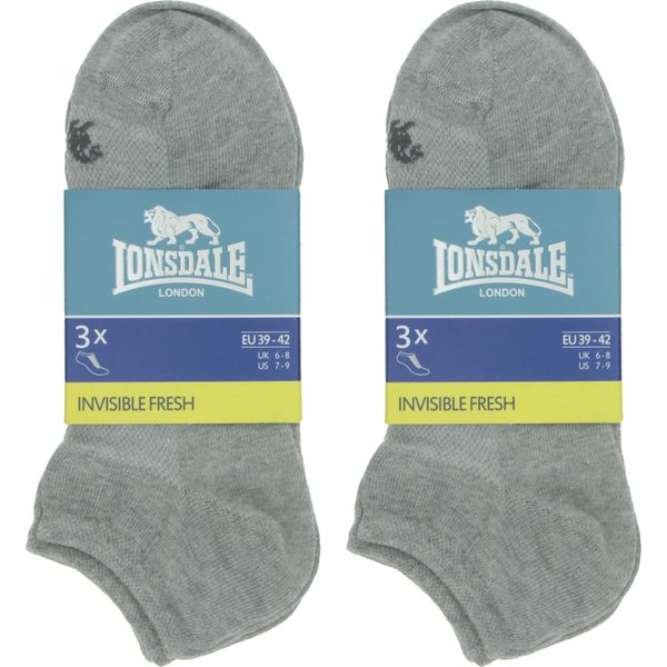 Lonsdale 6 Paia Di Calze In Piquet Di Cotone Melange Grigio39-42-image
