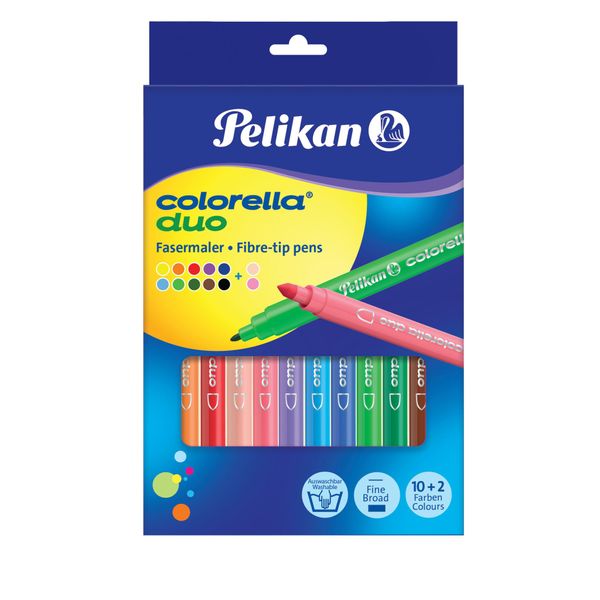 Pelikan 813846 Penna In Fibra Colorella Duo, Confezione Da 12 Pezzi-image