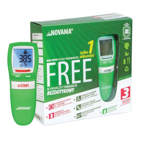 Novama Free Termometro Senza Contatto, Verde-image