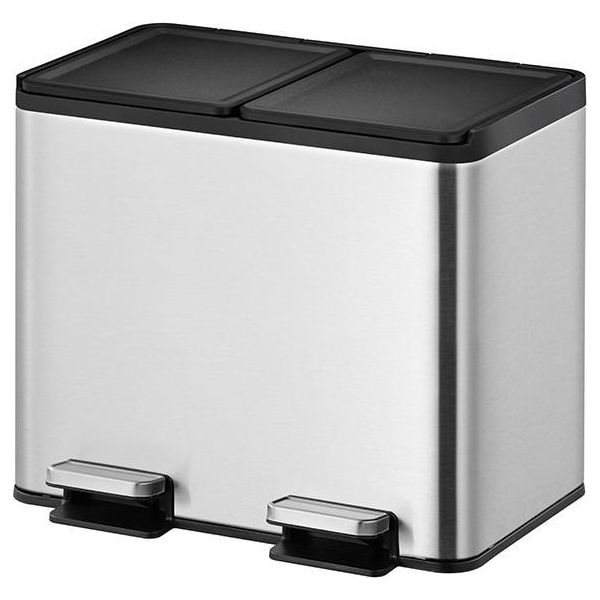 Eko - Riciclatore A Spacco Essential Treteimer 15+15 Litri - Acciaio Inox - Matt Edelstahl-image