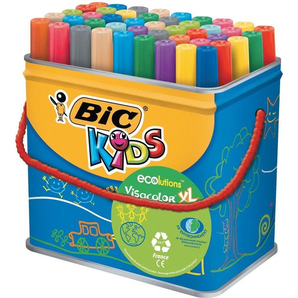 Bic 8922251 Bic Kids Penne Con Punta In Fibra Visacolor Xl, Confezione Da 48 Pezzi-image