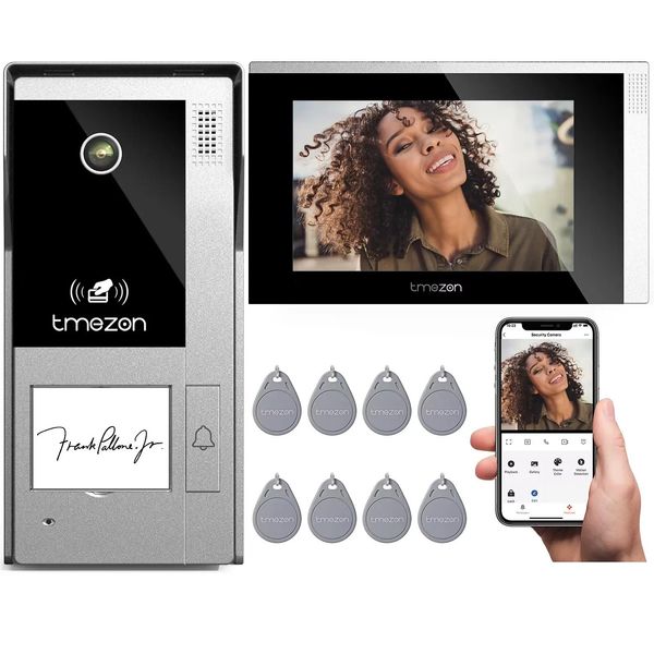 Videocitofono Wifi Tmezon, Touchscreen Da 7", Risoluzione Video 1080P, 1M1T"-image