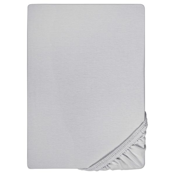 Castell Lenzuolo Fitted In Microfibra Interlock Jersey Grigio Argento 90 X 190 - 100 X 200 Cm-image