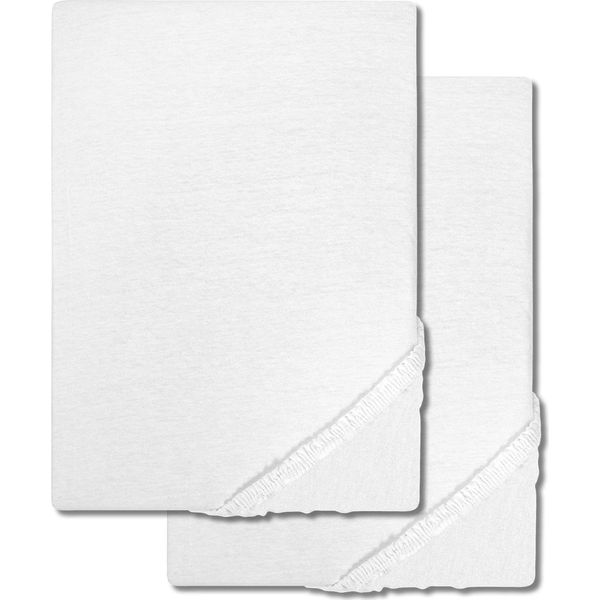 Castell Lenzuolo Teso In Microfibra Interlock Jersey Bianco 90 X 190 - 100 X 200 Cm Confezione Doppia-image