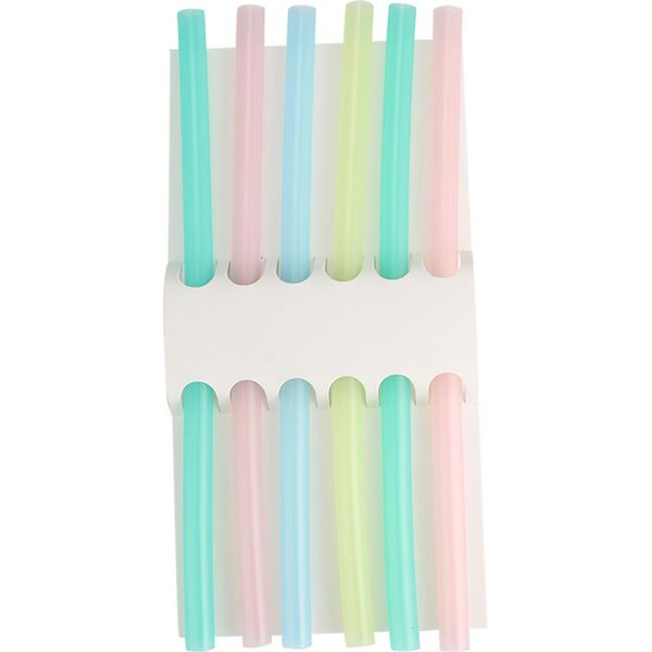 6Pcs Silicone Morbido Riutilizzabile Cannuccia Per Bere-image
