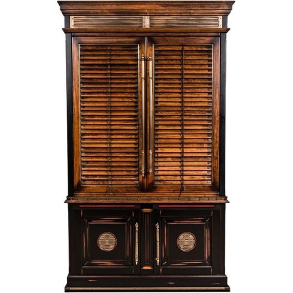 Casa Padrino Libreria In Stile Vintage Marrone / Colori Naturali / Nero 146,5 X 46 X H. 247 Cm - Mobile In Legno Massiccio - Mobile A Scaffale - Mobile Da Soggiorno - Mobile Da Ufficio - Mobili In Legno Massiccio-image