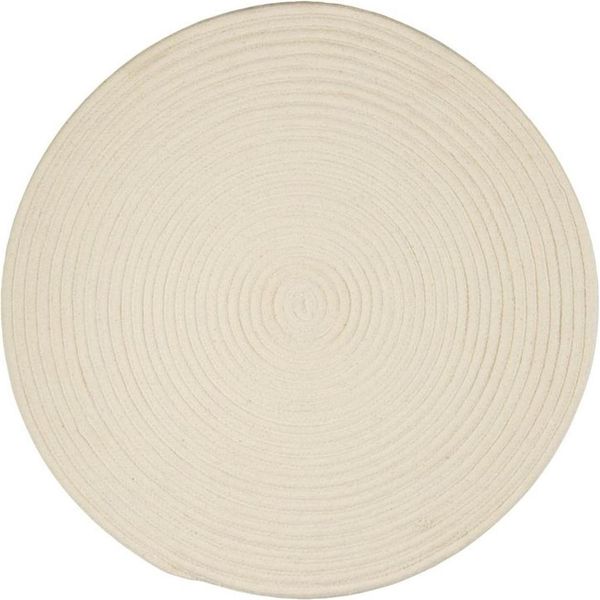 Tappeto Reversibile In Cotone, Effetto Velluto A Coste, Bianco, Ø 70 Cm-image
