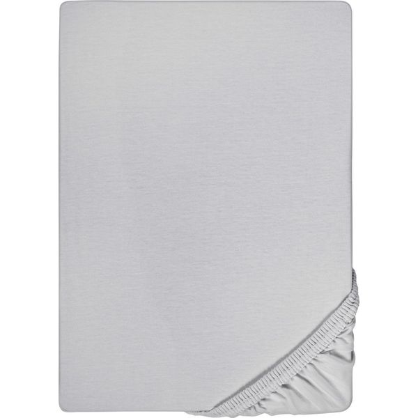 Lenzuolo A Pieghe In Microfibra Interlock Jersey Grigio Argento 90 X 190 - 100 X 200 Cm-image