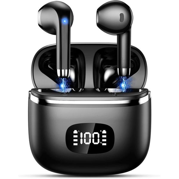Bluetooth 5.3 In-Ear Cuffie 4 Enc Noise Cancelling Mic, Cuffie Senza Fili Con 40 Ore Di Riproduzione, Indicatore Led, Auricolari Per Il Lavoro, Il Gioco, Lo Sport-image