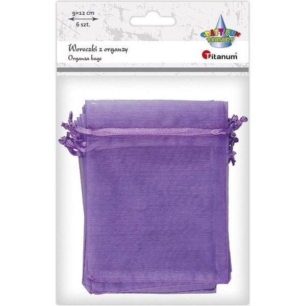 Sacchetti Di Organza Viola 9X12 Cm 10 Pezzi Titanum-image