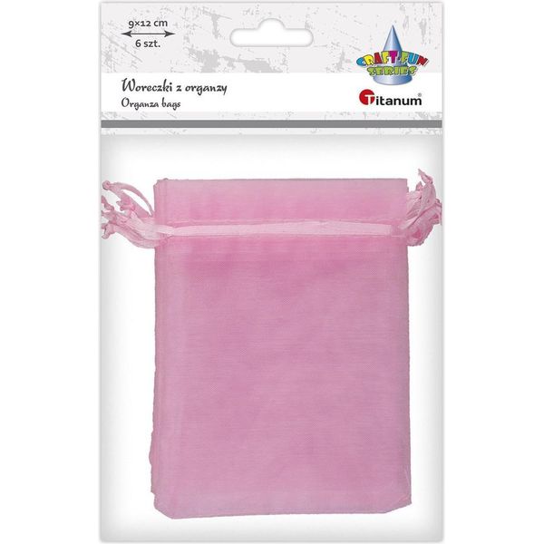 Sacchetti Di Organza Rosa 9X12 Cm 10 Pezzi Titanum-image
