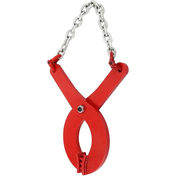 Estrattore Per Pallet - Morsetto Per Pallet - Portata 2000 Kg - Catena Da 80 Cm - Lunghezza 55 Cm - Acciaio Legato - Rosso-image