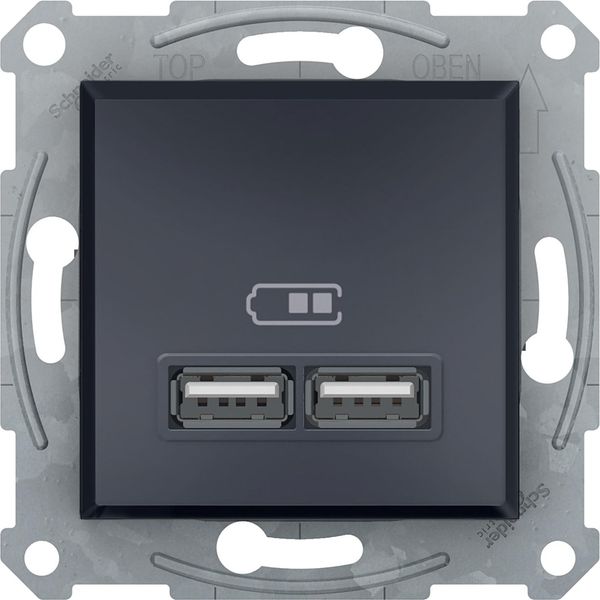 Presa Di Corrente 2X Usb 2.1A Senza Cornice Antracite Schneider Asfora-image
