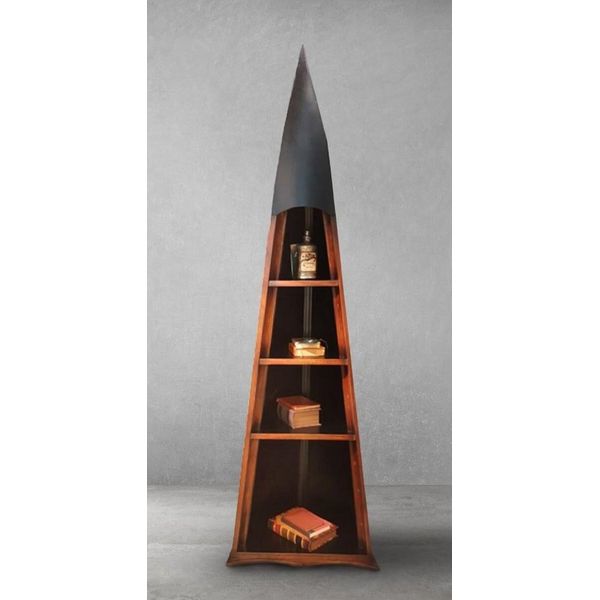 Casa Padrino Scaffale In Stile Vintage Marrone/Nero 71 X 54 X H. 229 Cm - Libreria In Legno Massello - Mobile Da Soggiorno - Mobile Da Ufficio - Mobili Da Ufficio - Mobili In Stile Vintage-image