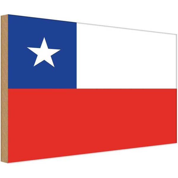 Vianmo Insegna In Legno 20X30 Cm Bandiera Chiles Flag Of Chile-image