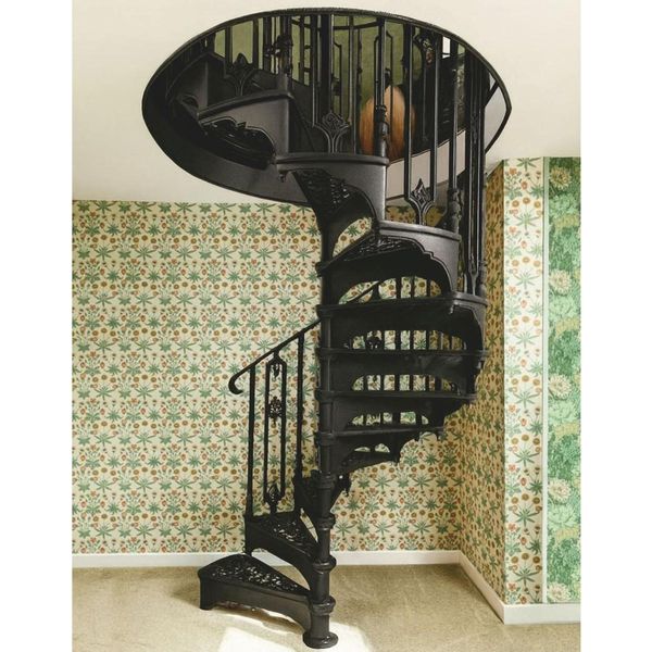 Casa Padrino Scala A Chiocciola Barocca / Scala A Chiocciola Con Ringhiera Lato Sinistro Nero H. 240 Cm-image