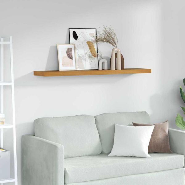 Vidaxl Scaffale A Muro Beige 120 X 23,5 X 4 Cm Materiale A Base Di Legno-image