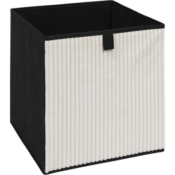 Howhomely | Scatola Portaoggetti - Scatola Deco - Scatola Pieghevole - 30X30X30 Cm - Nero Crema - Scatola Scaffale-image