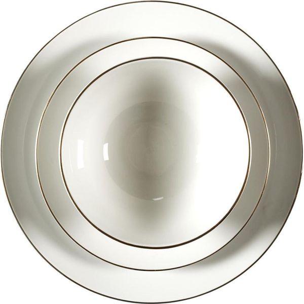 Howhomely | Set Di Piatti - Set Di Stoviglie - 12 Pezzi - Oro Bianco - Per 4 Persone - 4X Piatti Da Pranzo + 4X Ciotola, 4X Piatti Da Dessert-image