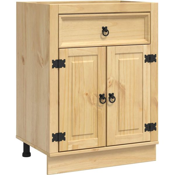 Vidaxl Armadio Con Ripiano Miele 60 X 46 X 81,5 Cm Legno Di Pino Massiccio-image